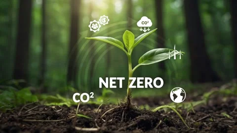 Net zero , carbon neutral concept. Net zero greenhouse gas emissions target  Stock Footage 282740605