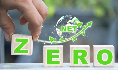 The Net Zero concept, net zero greenhouse gas emissions, is a long-term str.. Stock Photos