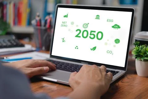 Net zero eco CO2 emission reduction icons global warming sustainable develo.. 스톡 사진