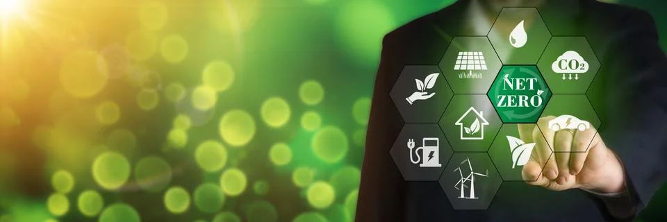 Net zero emission, Clean technology, Renewable energy concept. Net zero Stock Photos