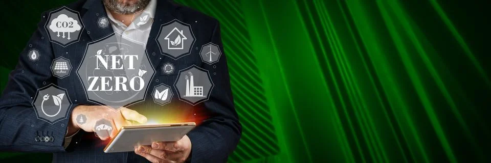 Net zero emission, Clean technology, Renewable energy concept. Net zero Stock Photos