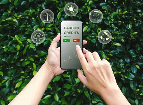 Net zero emission, Clean technology, Renewable energy concept. Stock Photos