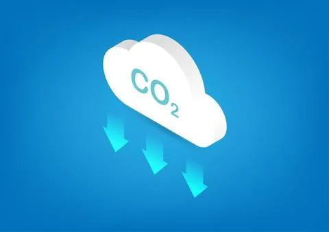Net zero emission concept. Reduction of carbon dioxide emission. Stock Illustration