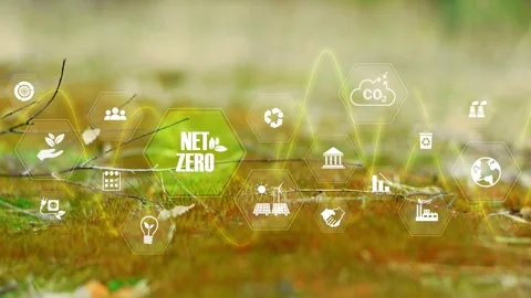 Net zero emissions , carbon neutral concept. Net zero greenhouse gas emissio Stock Footage 271245649