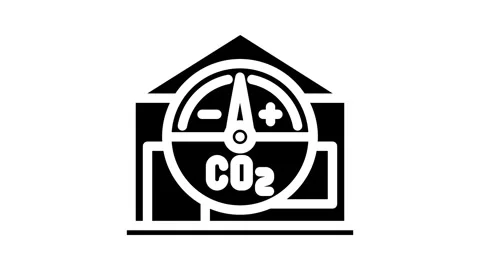 Net zero energy building green glyph icon animation Stock Footage 326736493