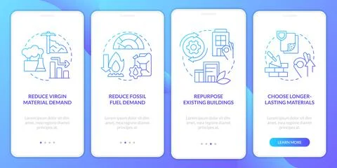 Net zero strategies blue gradient onboarding mobile app screen Stock Illustration