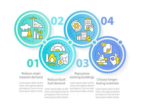Net zero strategies circle infographic template Stock Illustration
