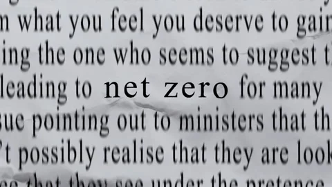 NET ZERO Text in Centre with High-energy Fast Text Stop-Motion Writing Cycling Stock Footage 334349711