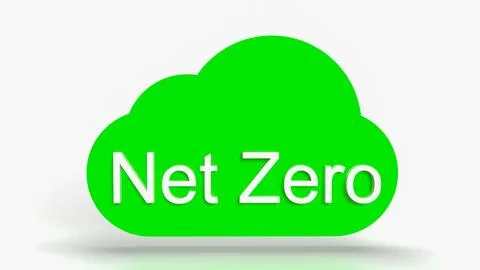 The Net zero text on cloud for eco concept 3d rendering.. Stock Photos