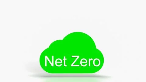 The Net zero text on cloud for eco concept 3d rendering.. 库存照片