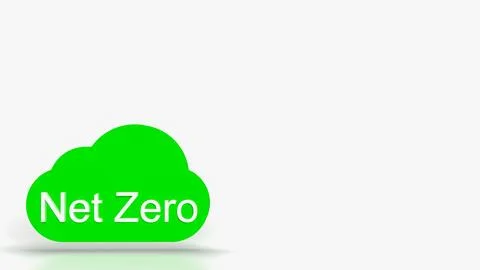 The Net zero text on cloud for eco concept 3d rendering.. Stock Photos