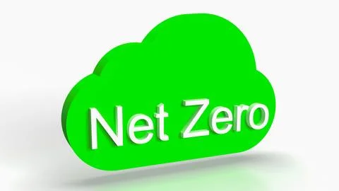 The Net zero text on cloud for eco concept 3d rendering.. 库存照片