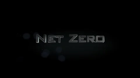 Net Zero title metal text on black alpha channel background Stock Footage 296228862