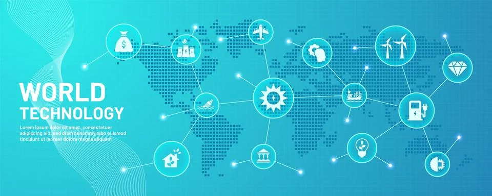 Net zero. World technology. Neutral carbon emission. Sustainable green energy or Stock Illustration