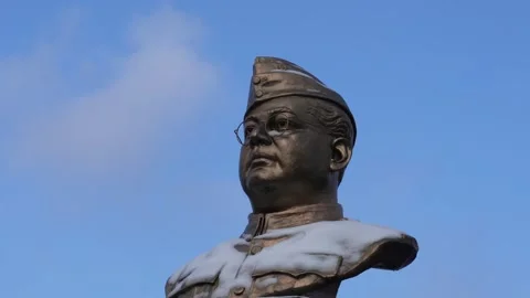 Netaji subhash Chandra Bose statue Stock Footage 231033879