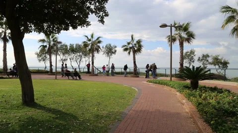 Netania beach observation point Stock Footage 45196200