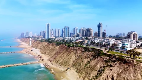 Netanya Coast Stock Footage 305574115