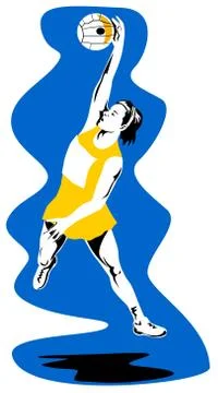 Netball player rebounding. Stock Illustration