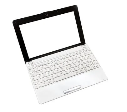 Netbook on the white background Stock Photos