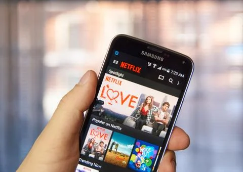 Netflix application on cell phone. 写真素材