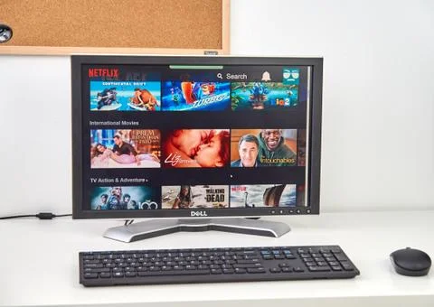 Netflix site on PC. Foto stock