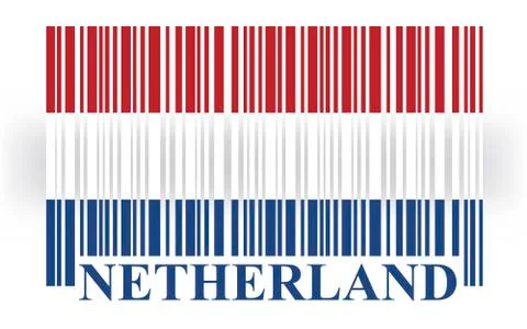 Netherland barcode flag, vector Stock Illustration