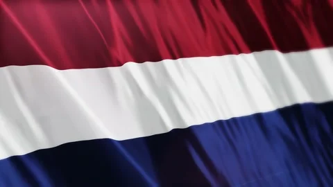 Netherland flag 3d waving realistic background Stock Footage 235770694