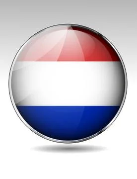 Netherland flag button Stock Illustration