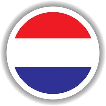 Netherland flag round shape Stock Illustration