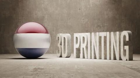 Netherlands.  3d Printing Concept 스톡 일러스트