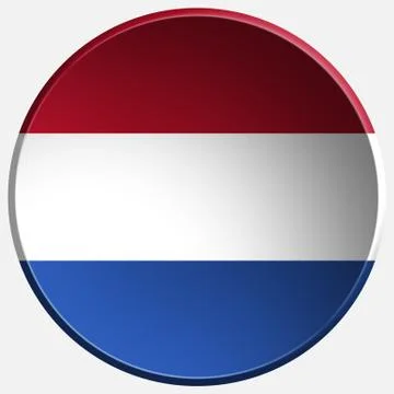 Netherlands 3d round button Stock Illustration