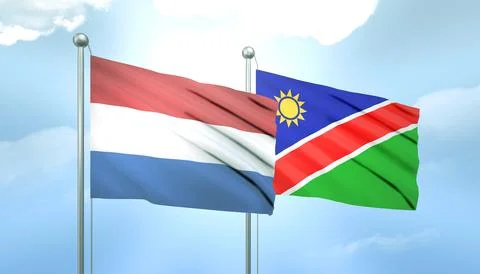 Netherlands and Namibia Flag Together A Concept of Relations Illustrazione stock