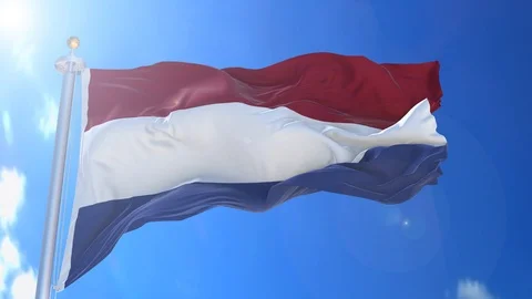 Netherlands animated flag pack in 3D and green screen Stock Footage 117190305