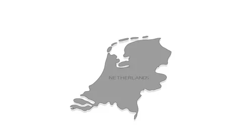 Netherlands animated map with alpha chan... | Stock Video | Pond5