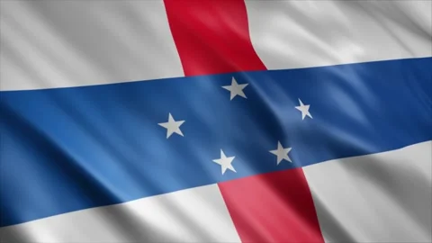Netherlands Antilles Flag Stock Footage 249035321