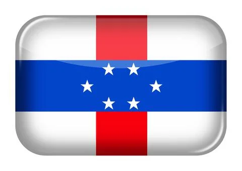 Netherlands Antilles web icon rectangle button Stock Illustration