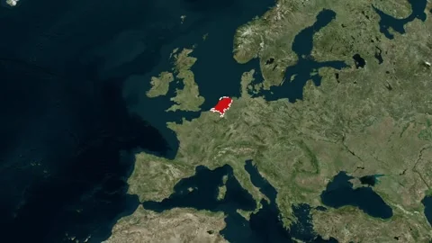 Netherlands Border Highlighted on Global Map Animation 4K Stock-Footage 330383410