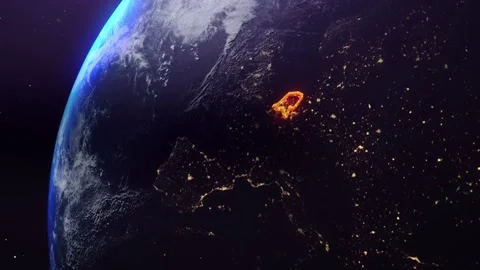 Netherlands border outline from space 스톡 동영상 195691643