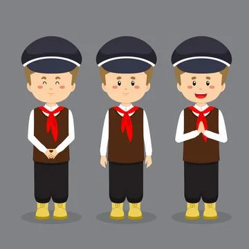Netherlands Character with Various Expression Stock Illustration