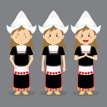 Netherlands Character with Various Expression Stock Illustration