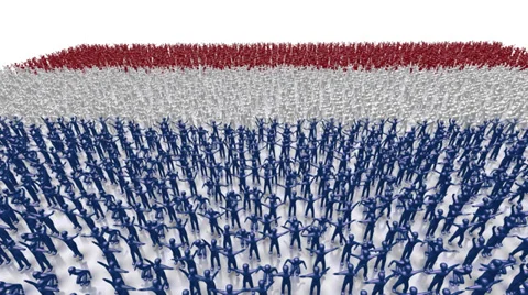 Netherlands Crowd Flag Video stock 35120502