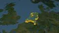 Netherlands extruded. Blue Marble. 4k or 4k+ Resolution
