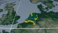 Netherlands extruded. Bumps shaded. Graticule. 4k or 4k+ Resolution
