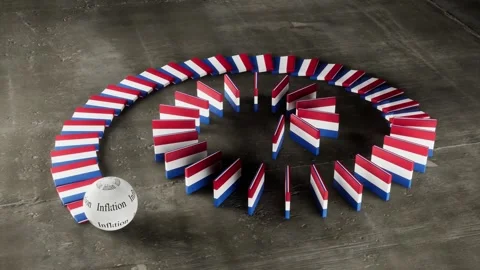Netherlands Flag - Affected by Inflation Video stock 321606688