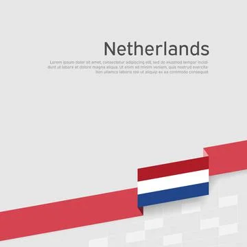 Netherlands flag background. Netherlands flag ribbon on white background. Vector Illustrazione stock