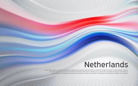 Netherlands flag background. State banner, dutch poster, patriotic flyer Stock Illustration