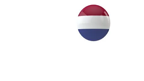 Netherlands flag bouncing ball on a white background. 3D Render Illustrazione stock