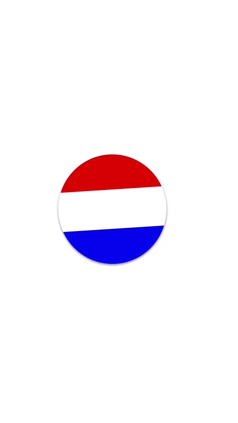 Netherlands Flag Button Icon Animation Stock Footage 336747522