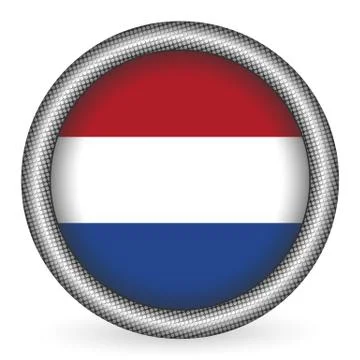 Netherlands flag button Stock Illustration