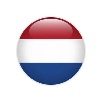 Netherlands flag on button Stock Illustration